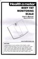 Healthometer Body Fat Monitoring Scale User's Manual Model BFM144-99 - Cover.jpg