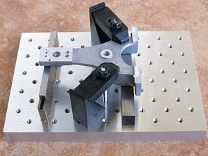 Main body still on fixture plate after first operation