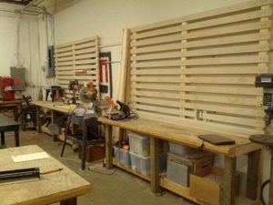 Workbench w Slat Rack Shelving